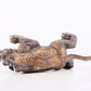 An exquisite bronze inlaid with gold and turquoise auspicious animal ornaments