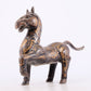 A pair of bronze inlaid gold and silver horse ornaments