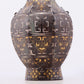 A Wonderful Bronze Gold& Silver-Inlaid 'Mythical Bird' Beast-Handled Vase And Cover
