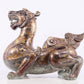 An exquisite bronze inlaid gold and silver auspicious animal ornament