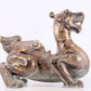 An exquisite bronze inlaid gold and silver auspicious animal ornament