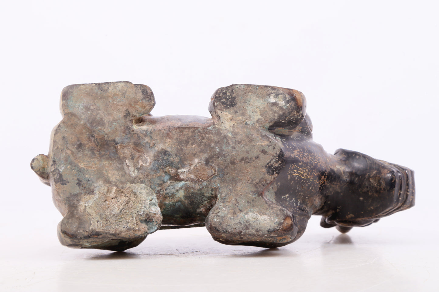 A Wonderful Bronze Gold& Silver-Inlaid 'Buffalo' Box With Inscriptions