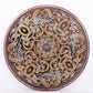 An exquisite bronze inlaid gold and silver dragon and phoenix pattern round mirror