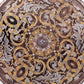 An exquisite bronze inlaid gold and silver dragon and phoenix pattern round mirror