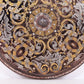 An exquisite bronze inlaid gold and silver dragon and phoenix pattern round mirror