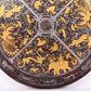 An exquisite bronze inlaid gold and silver round mirror with auspicious animal patterns