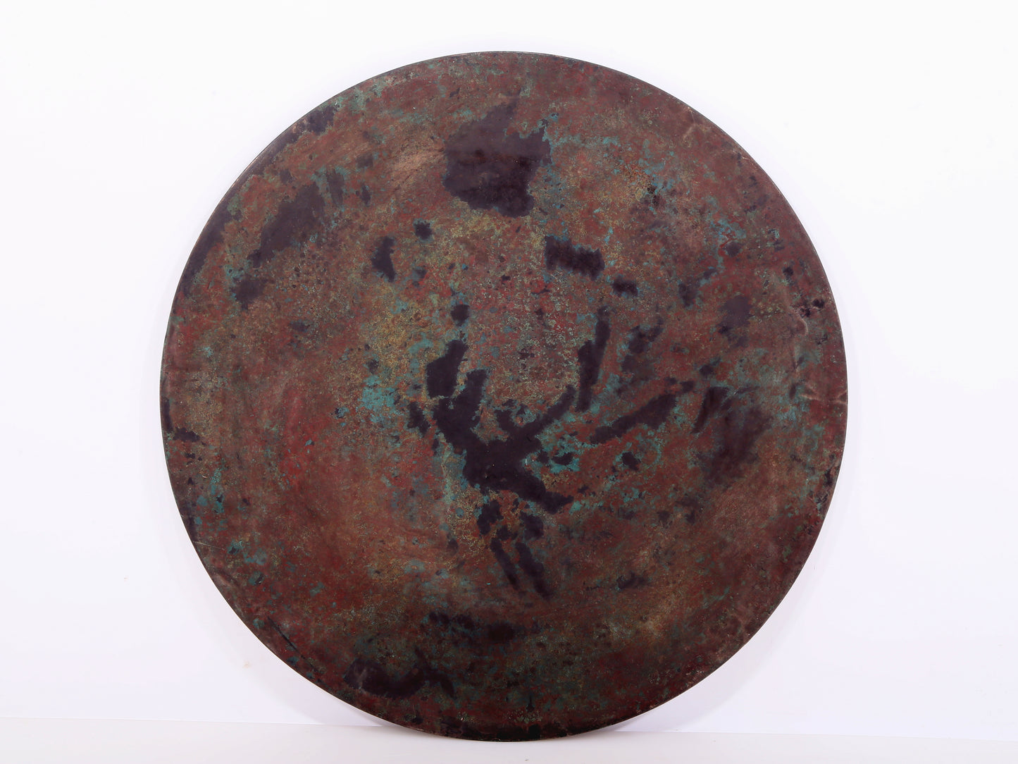 An exquisite bronze inlaid gold and silver round mirror with auspicious animal patterns