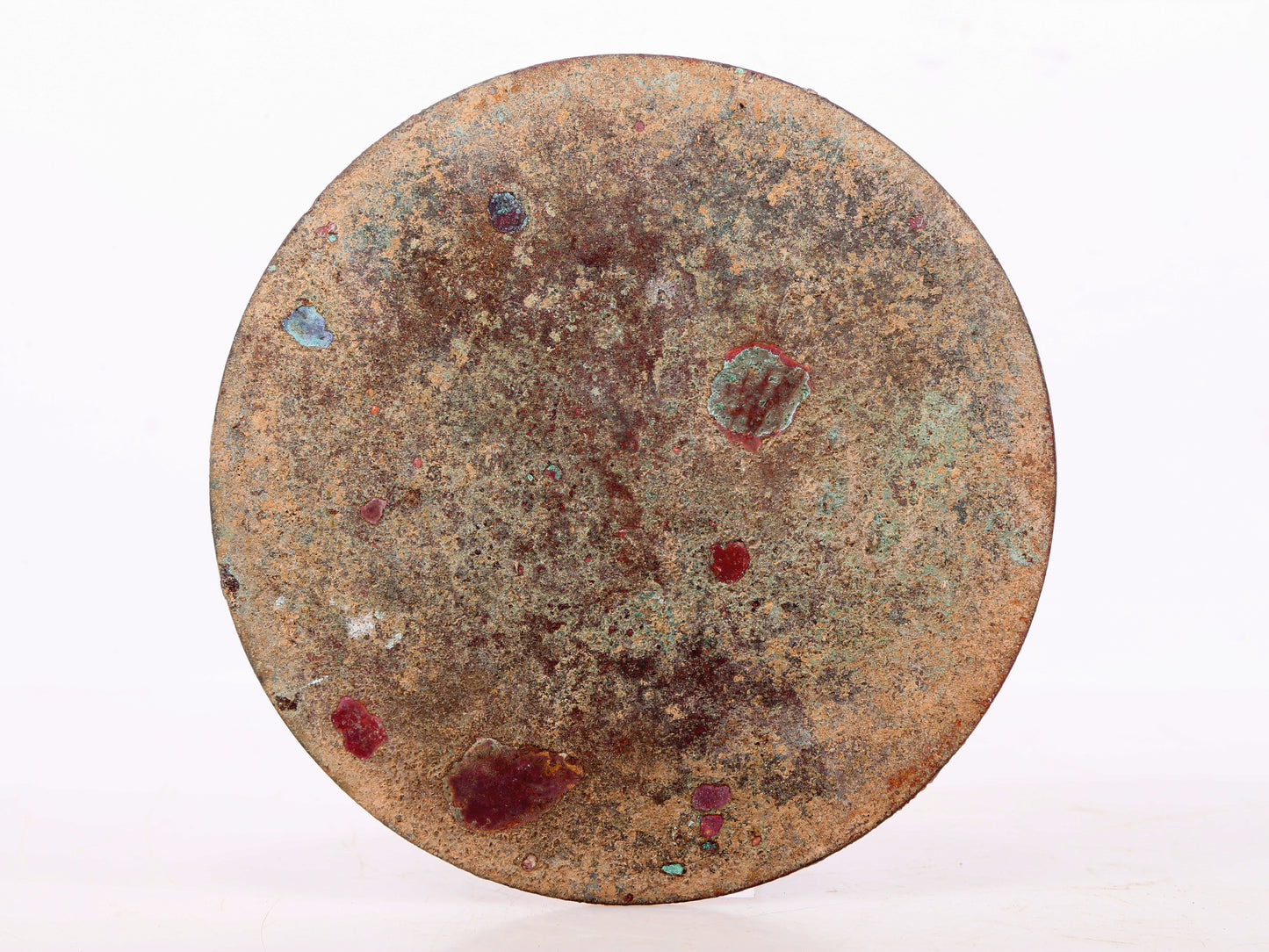 An exquisite bronze inlaid gold and silver round mirror with auspicious animal patterns