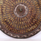 An exquisite bronze inlaid gold and silver Ruyi pattern round mirror