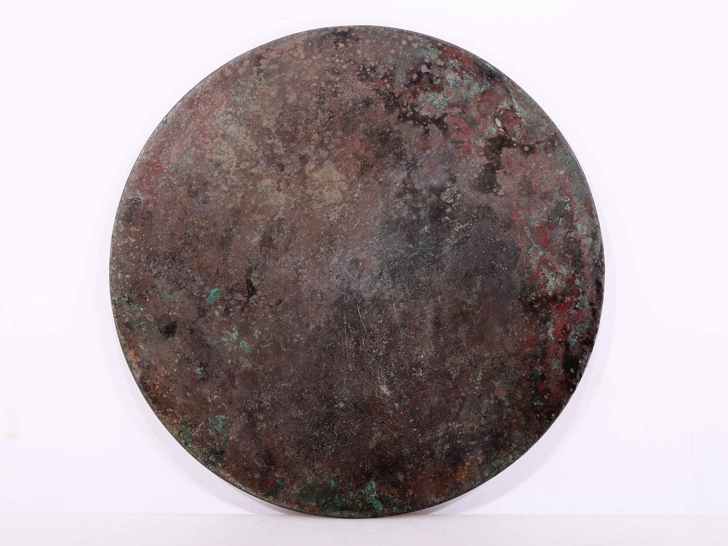 An exquisite bronze inlaid gold and silver round mirror with auspicious animal patterns