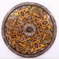 An exquisite bronze inlaid gold and silver dragon and phoenix pattern round mirror