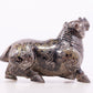 An exquisite bronze inlaid gold and silver auspicious animal ornament