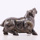 An exquisite bronze inlaid gold and silver auspicious animal ornament