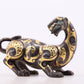 An exquisite bronze inlaid gold and silver leopard ornament