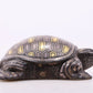 An exquisite bronze inlaid gold and silver turtle ornament