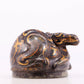 An exquisite bronze-inlaid auspicious animal ornament