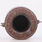 A Wonderful Bronze Gold& Silver-Inlaid Dragon-Handled Vase With Inscriptions