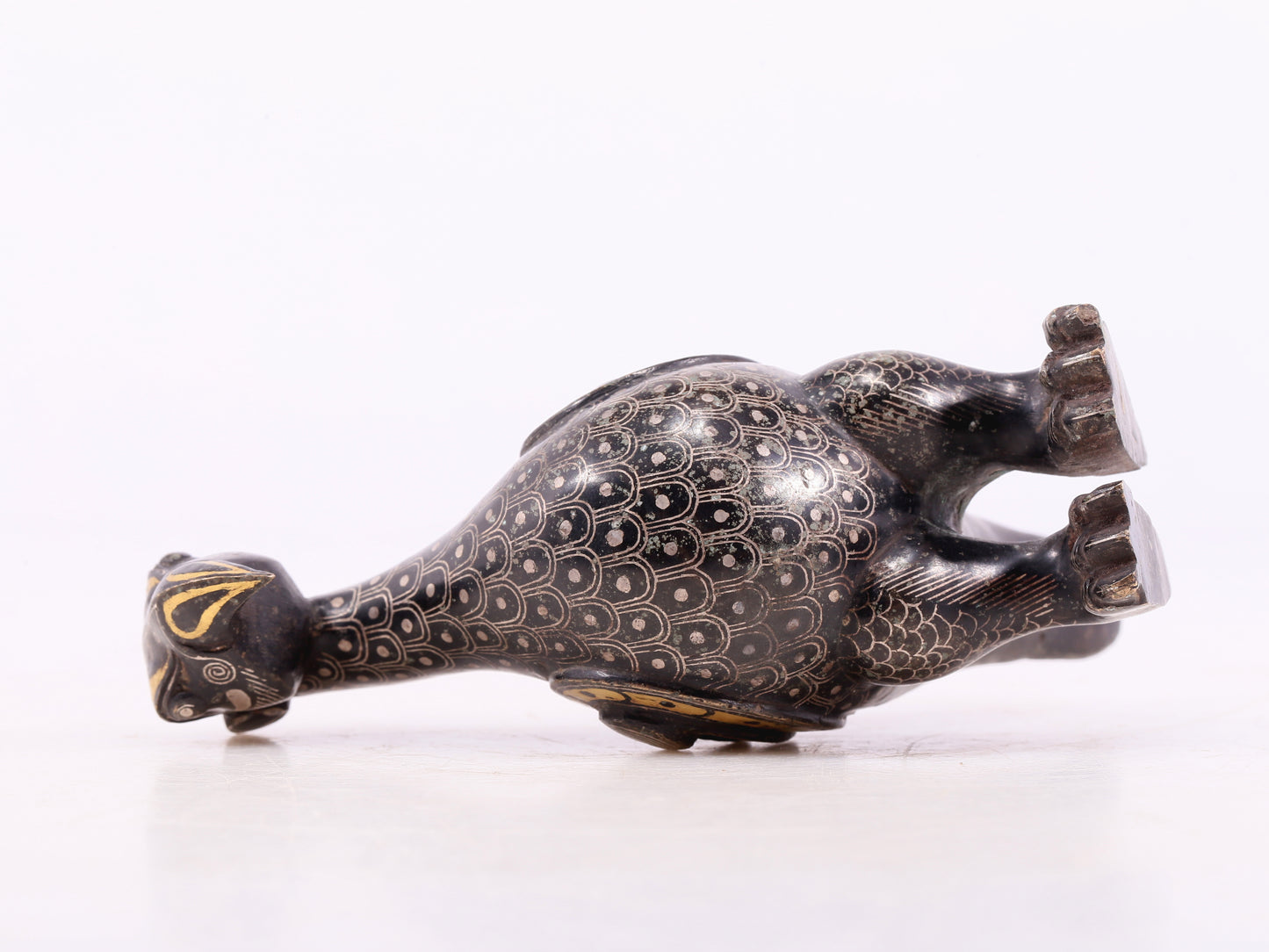 An Archaic Bronze Gold& Silver-Inlaid Bird