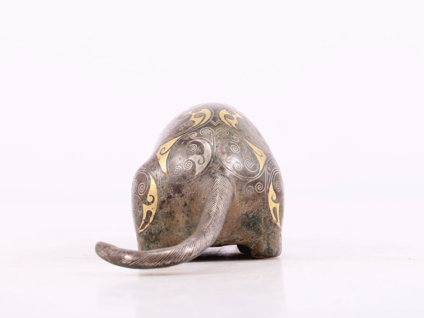 An Archaic Bronze Gold& Silver-Inlaid Rat