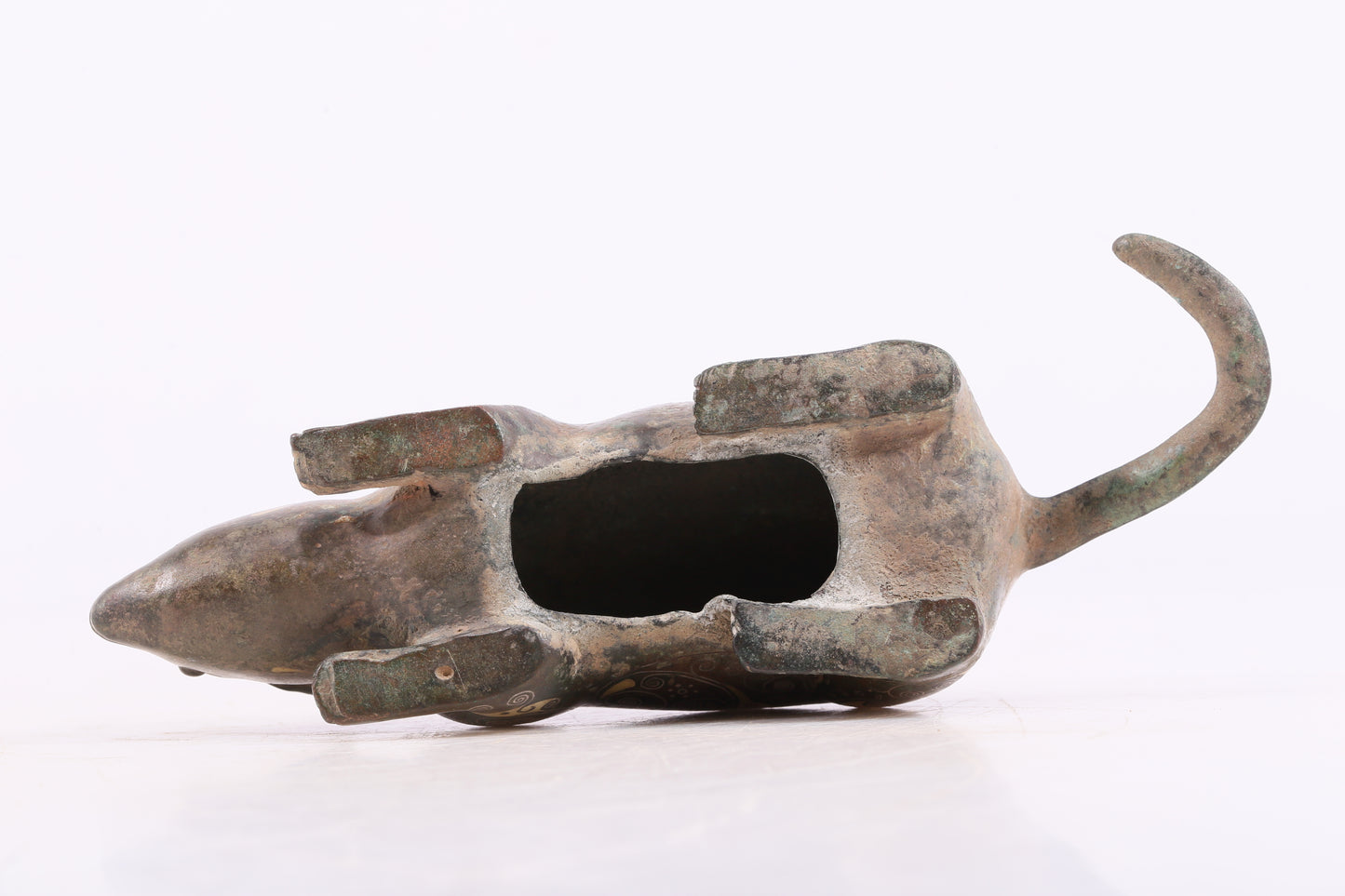 An Archaic Bronze Gold& Silver-Inlaid Rat