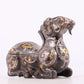 An Archaic Bronze Gold& Silver-Mounted Ram-Form Candlestick