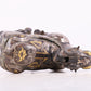 An Archaic Bronze Gold& Silver-Mounted Ram-Form Candlestick