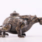 An exquisite bronze-embedded gold and silver auspicious animal-shaped jar