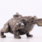 An exquisite bronze-embedded gold and silver auspicious animal-shaped jar