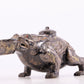 An exquisite bronze-embedded gold and silver auspicious animal-shaped jar