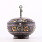 An Archaic Bronze Gold& Silver-Inlaid Oil Lamp-Form Box