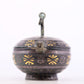 An Archaic Bronze Gold& Silver-Inlaid Oil Lamp-Form Box