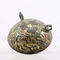 An exquisite bronze inlaid with gold and auspicious animal patterns with two ears and three legs with lid