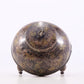 An Archaic Bronze Gold& Silver-Inlaid 'Auspicious Beast' Tripod Jar And Cover