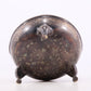 An Archaic Bronze Gold& Silver-Inlaid 'Auspicious Beast' Tripod Jar And Cover