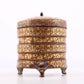 An exquisite bronze inlaid gold and silver tripod jar with auspicious animal patterns and lid