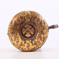 An exquisite bronze inlaid gold and silver tripod jar with auspicious animal patterns and lid