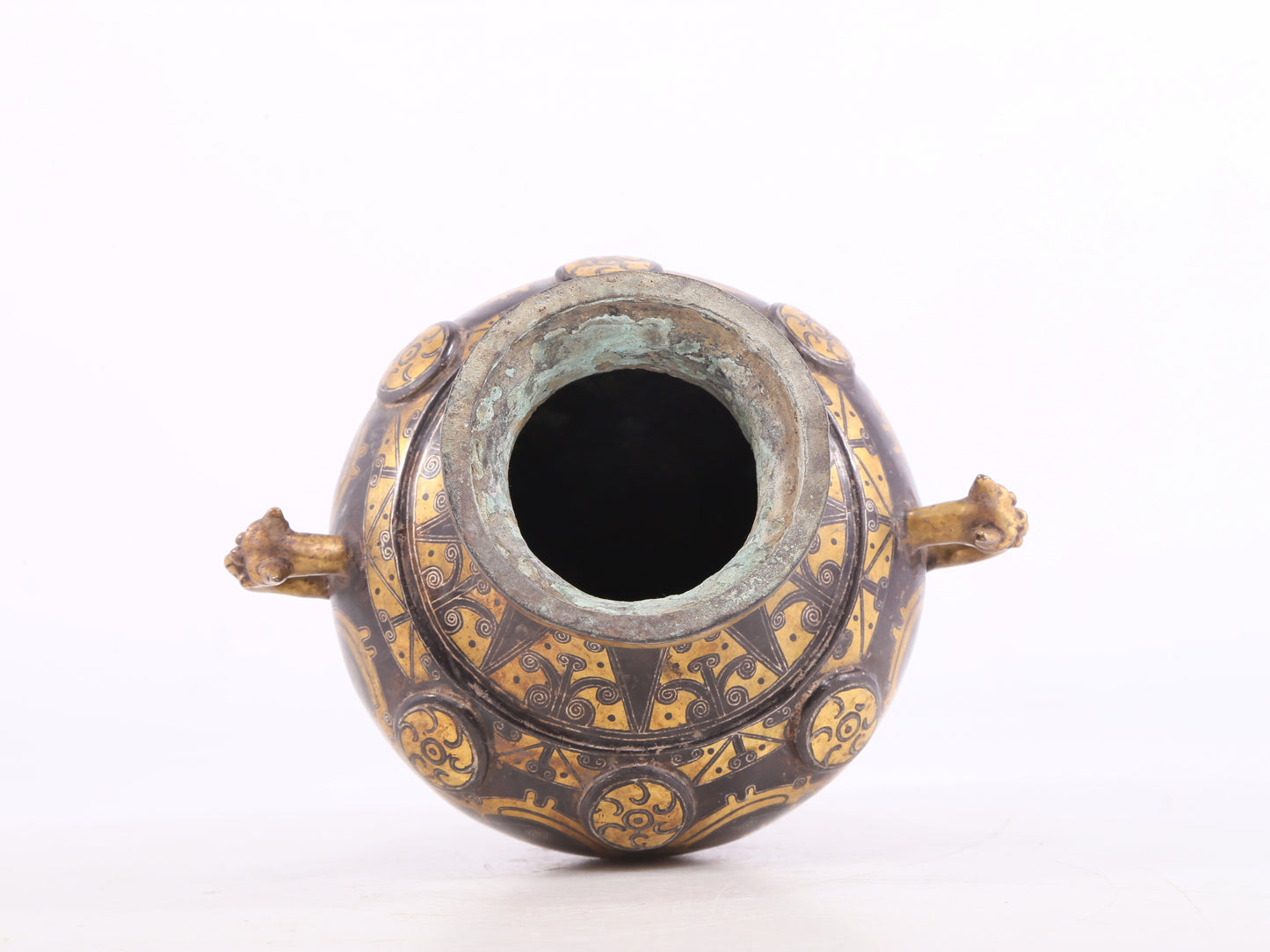 A Wonderful Bronze Gold& Silver-Inlaid 'Dragon' Vase