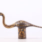 An Archaic Bronze Gold& Silver-Inlaid 'Mythical Bird' Handle