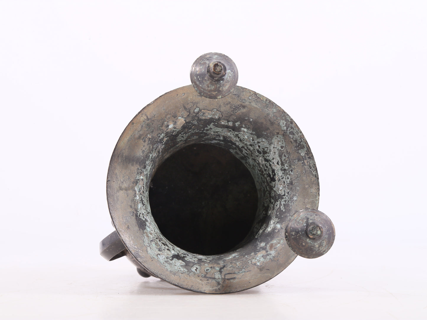 A Marvelous Bronze Gold& Silver-Mounted 'Animal Mask' Tripod Cup