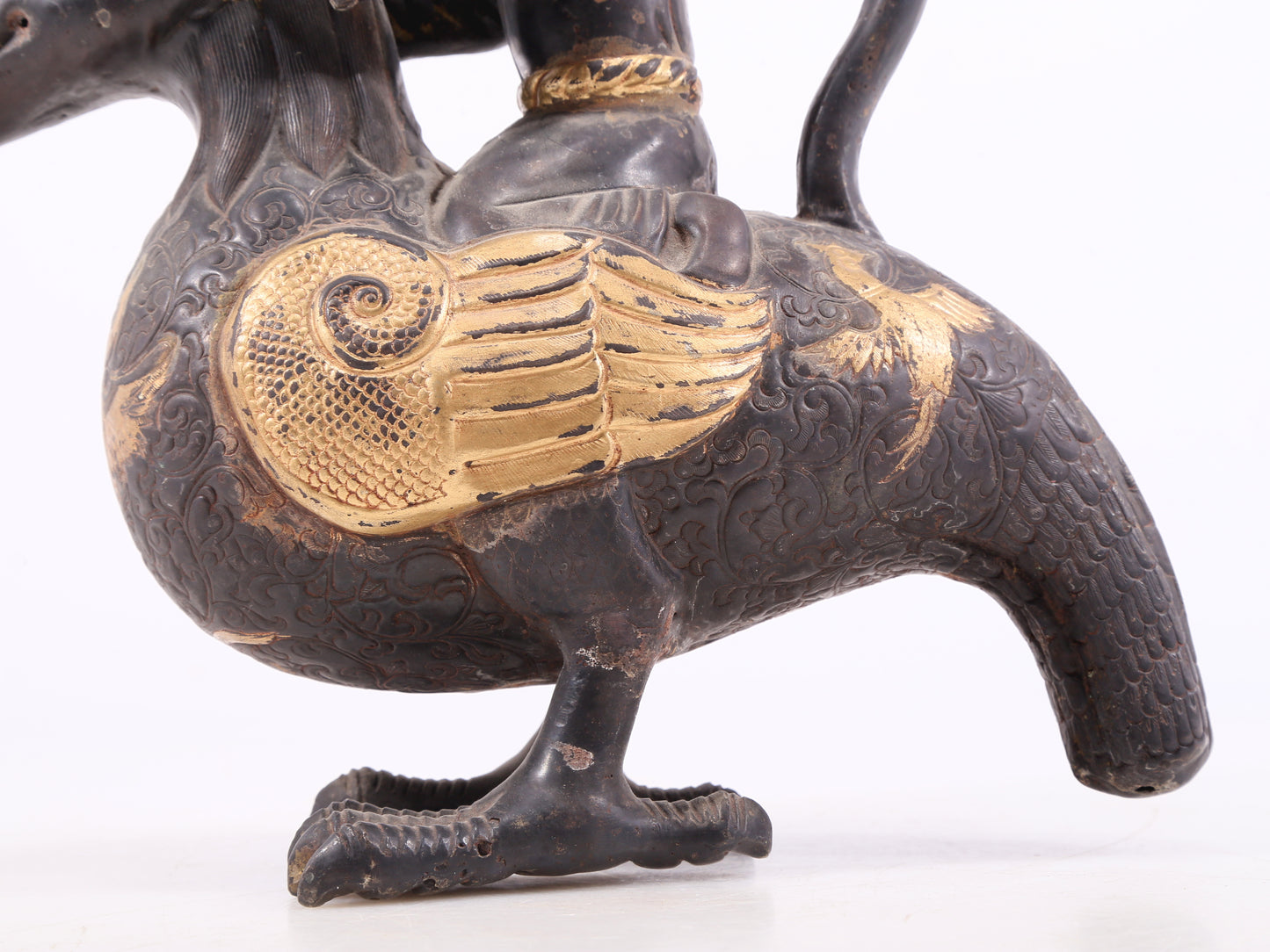 An exquisite gilt bronze duck-shaped ewer