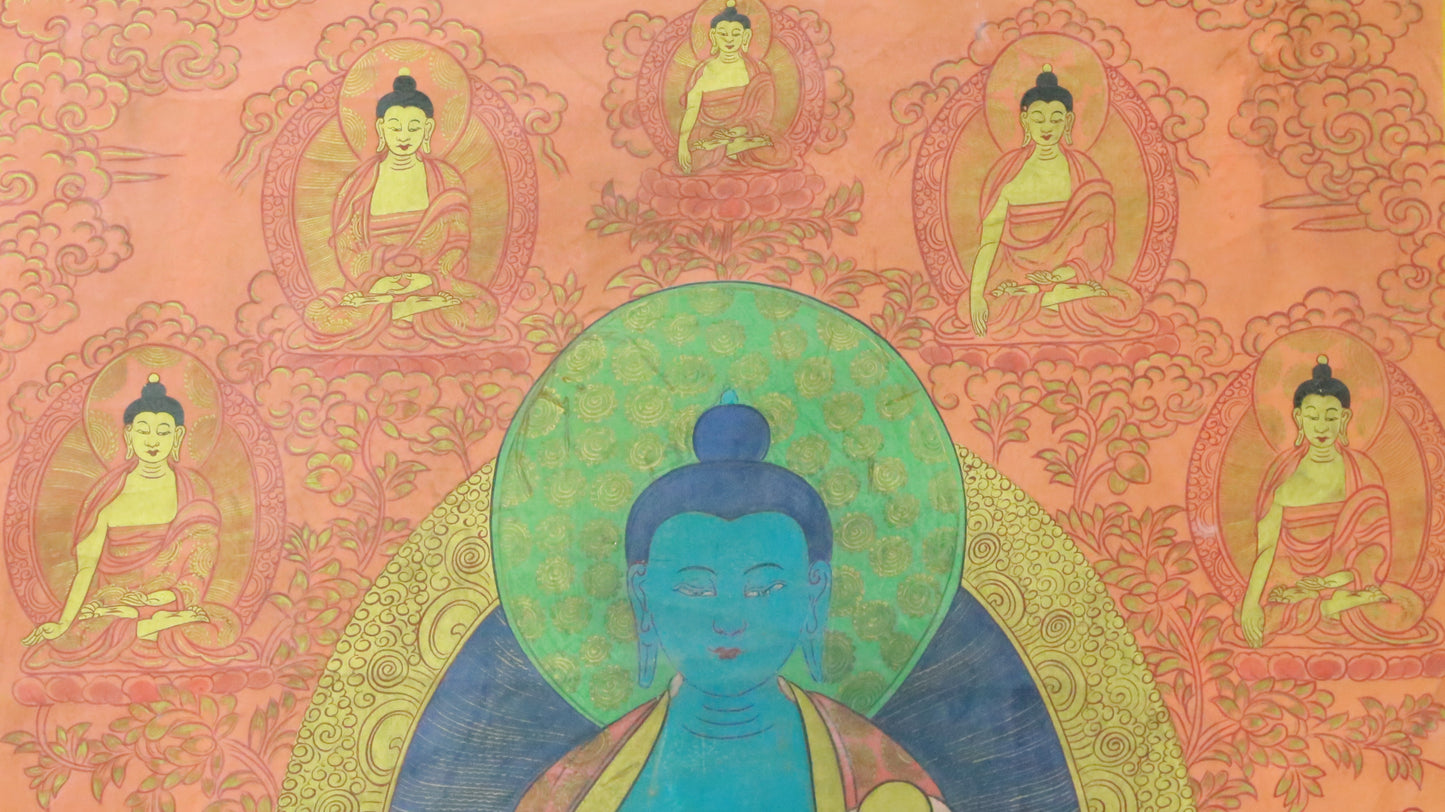 An Exquiste Painted Gold Gautama Buddha Thangka