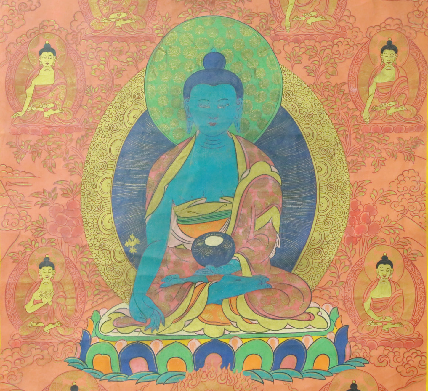 An Exquiste Painted Gold Gautama Buddha Thangka