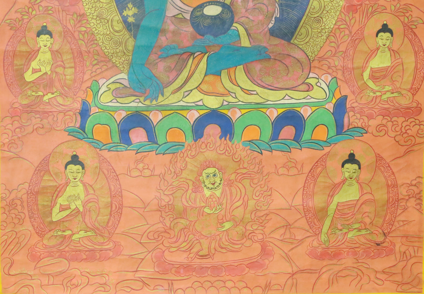 An Exquiste Painted Gold Gautama Buddha Thangka