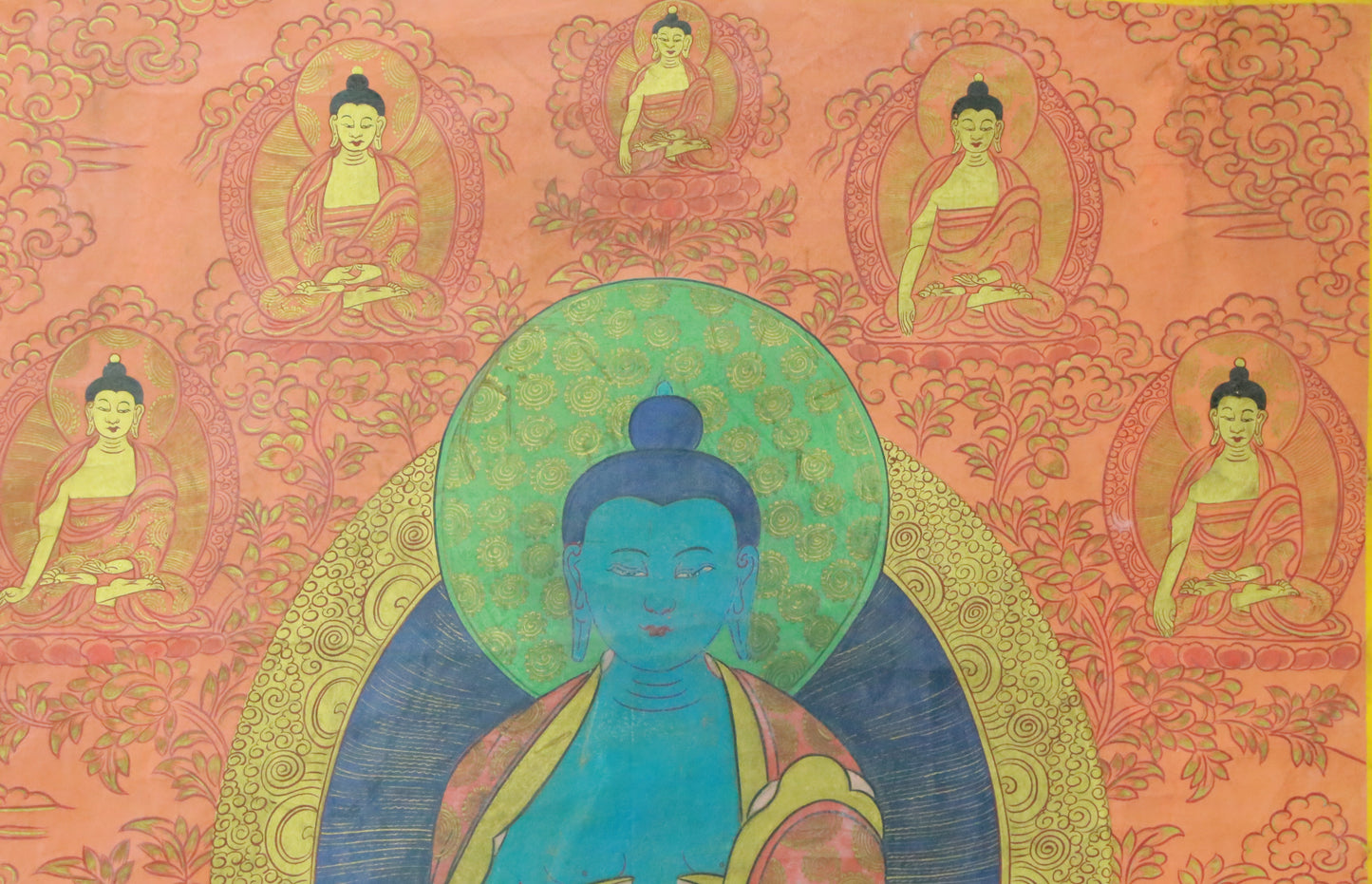 An Exquiste Painted Gold Gautama Buddha Thangka