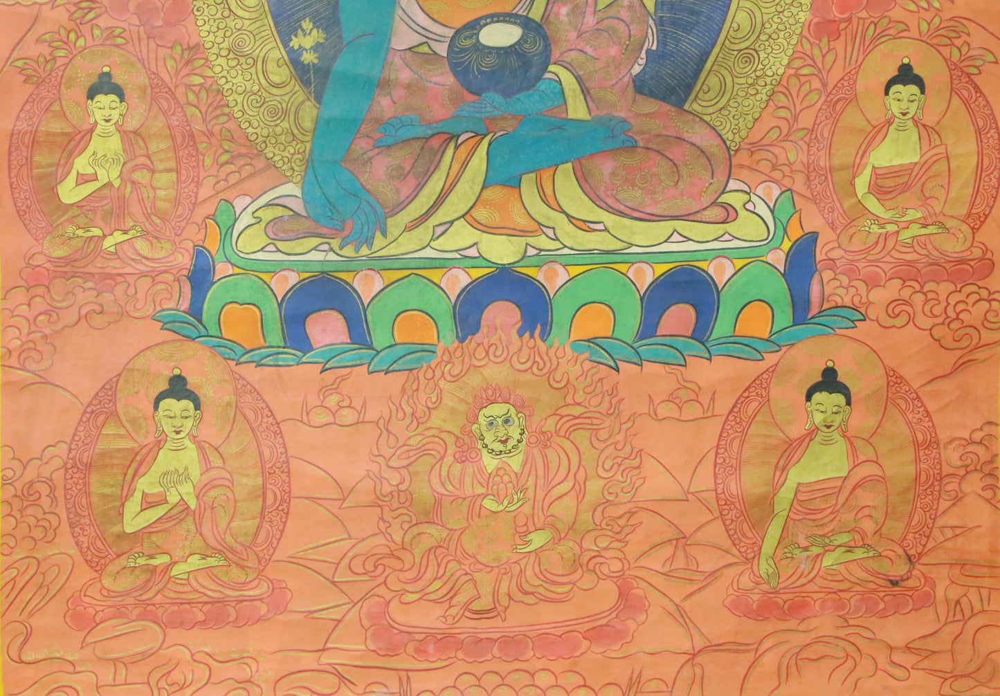 An Exquiste Painted Gold Gautama Buddha Thangka