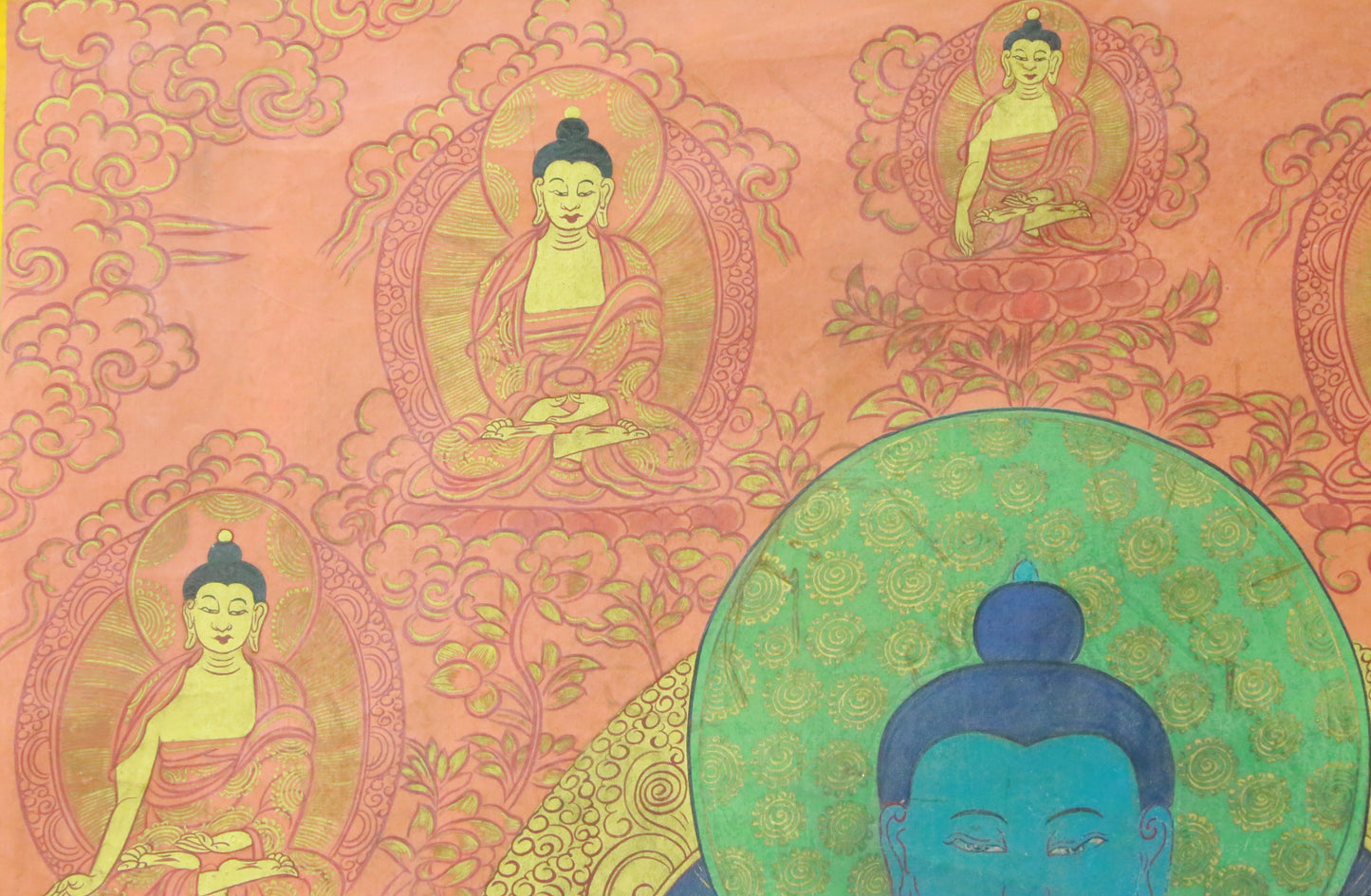 An Exquiste Painted Gold Gautama Buddha Thangka