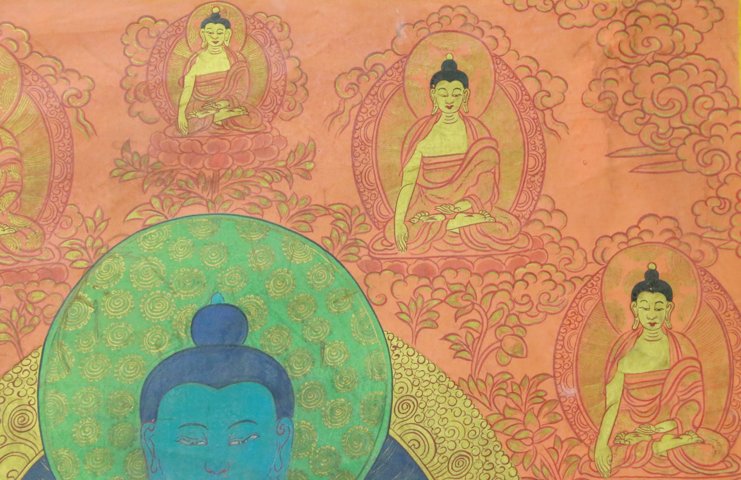 An Exquiste Painted Gold Gautama Buddha Thangka