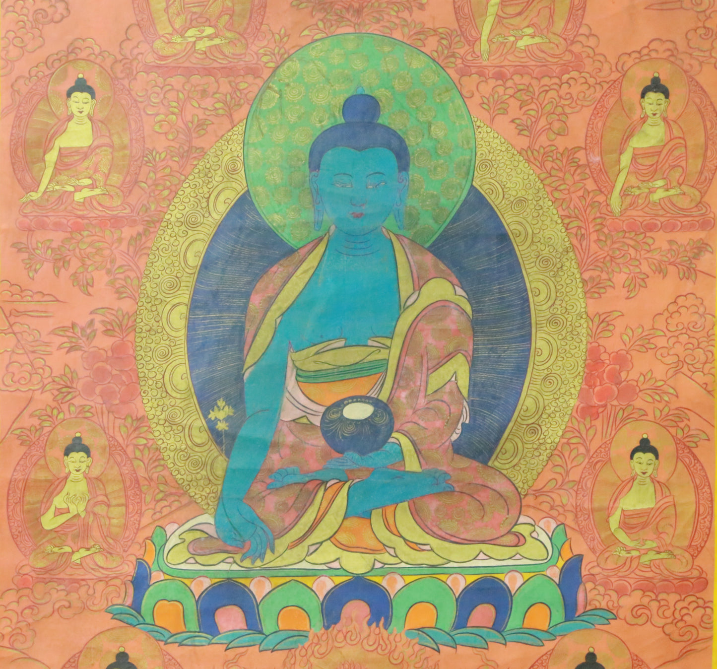 An Exquiste Painted Gold Gautama Buddha Thangka