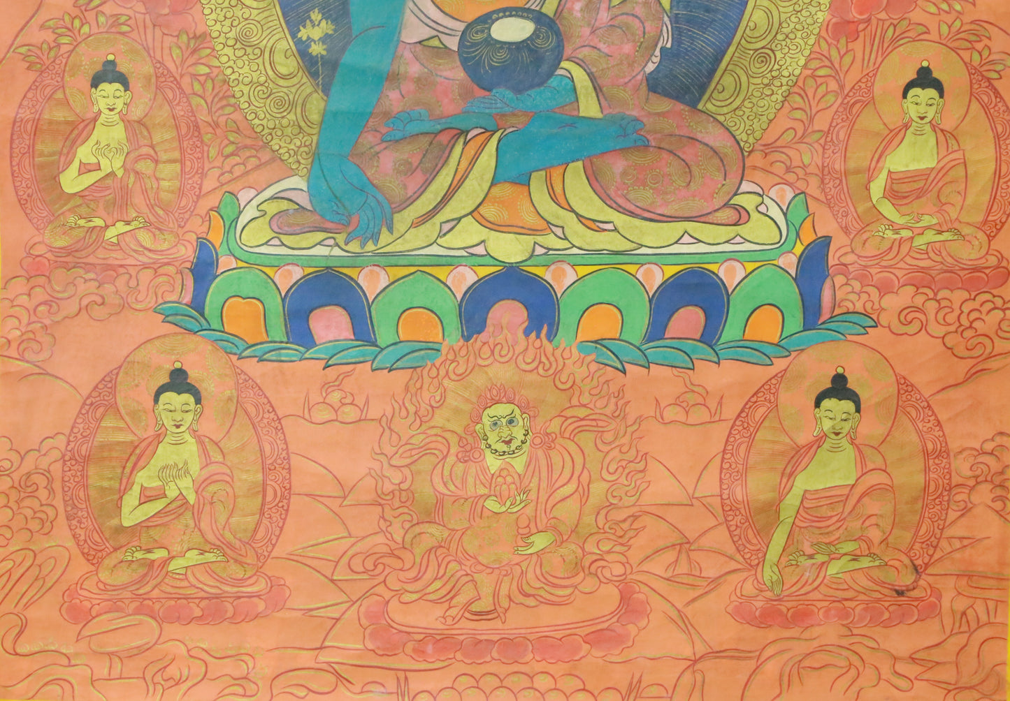 An Exquiste Painted Gold Gautama Buddha Thangka