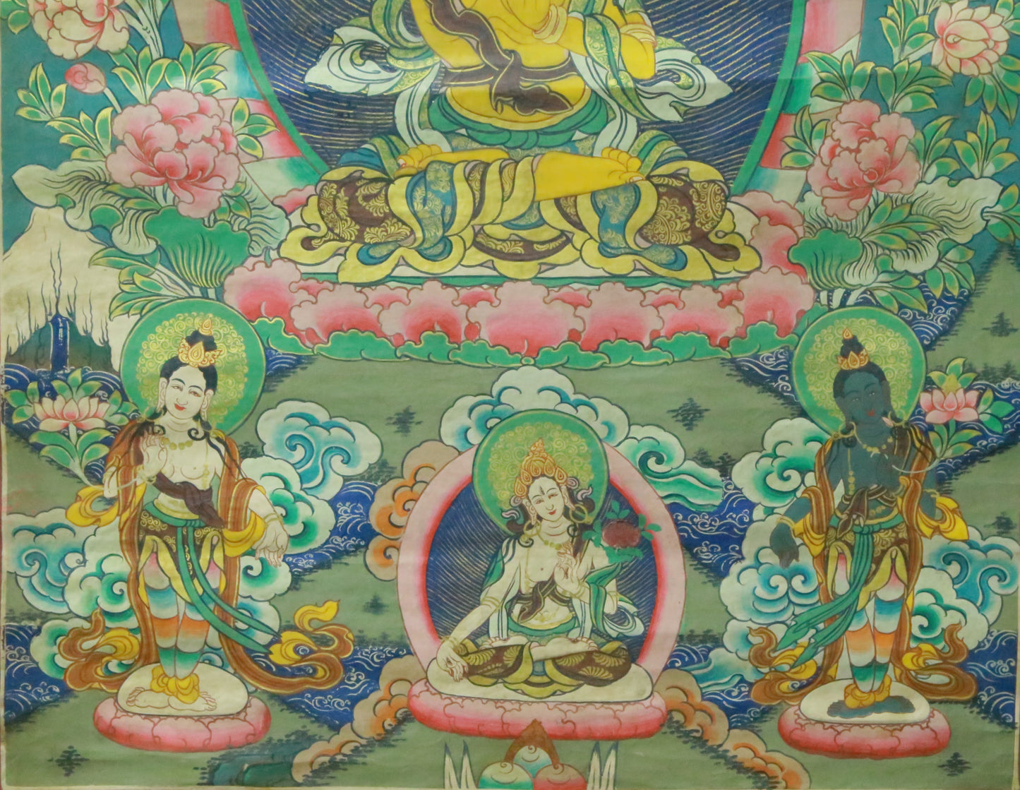 An Exquiste Painted Gold Manjusri Thangka